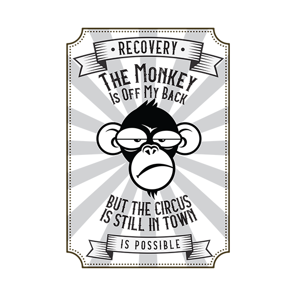 The Monkey Is Off My Back... Premium Sober Apparel | Designs
