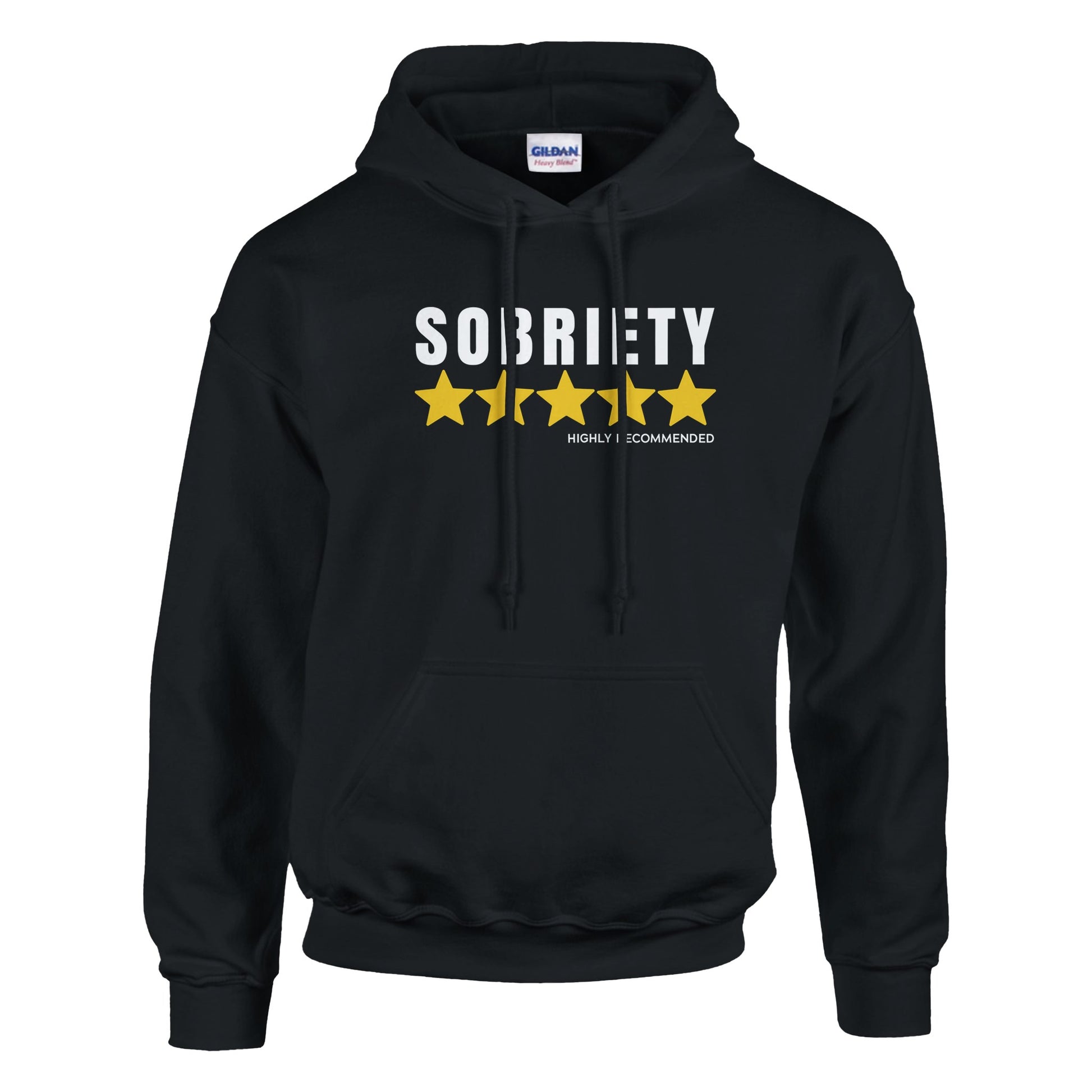 Sobriety 5 Stars Highly Recommended Premium Sober Apparel | Hoodie Black