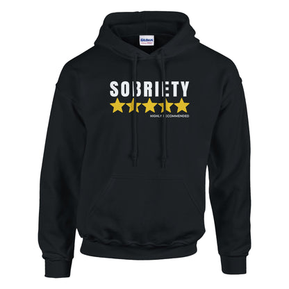 Sobriety 5 Stars Highly Recommended Premium Sober Apparel | Hoodie Black