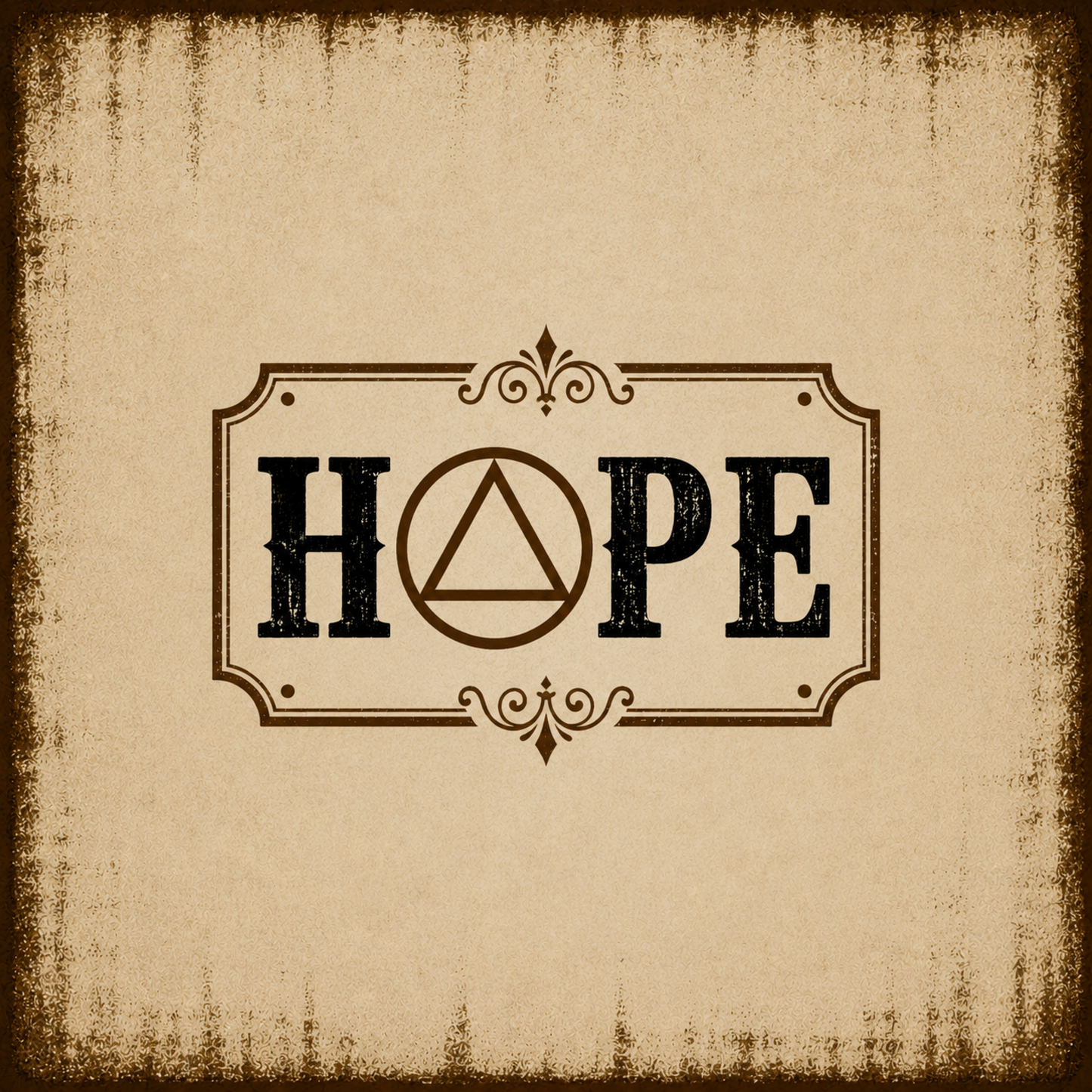 Hope AA Vintage Wall Art Sober Lifestyle