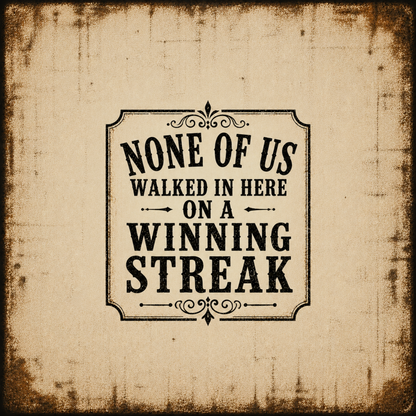 None Of Us Walked In Here On A Winning Streak Vintage Wall Art Sober Lifestyle