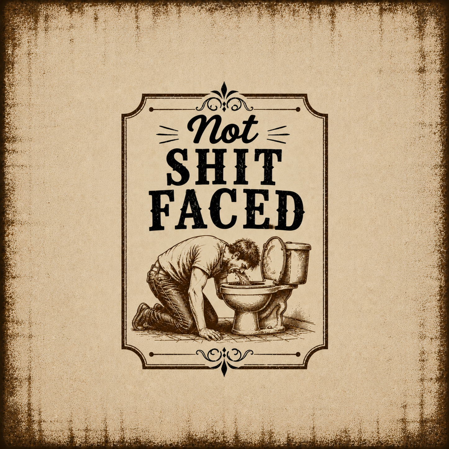 Not Shit Faced Vintage Wall Art Sober Lifestyle