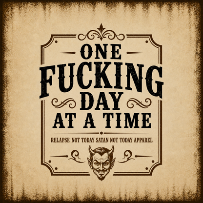 One Fucking Day At A Time Vintage Wall Art Sober Lifestyle