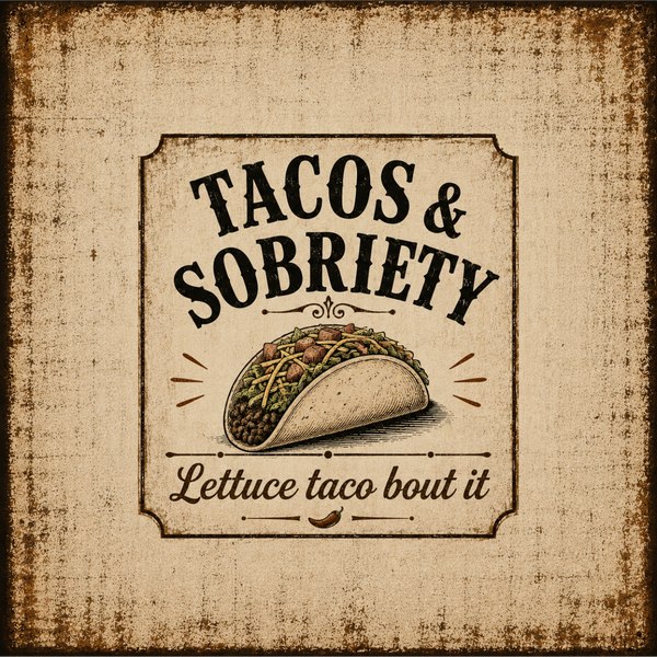 Tacos & Sobriety Lettuce Taco 'Bout It Vintage Sober Lifestyle