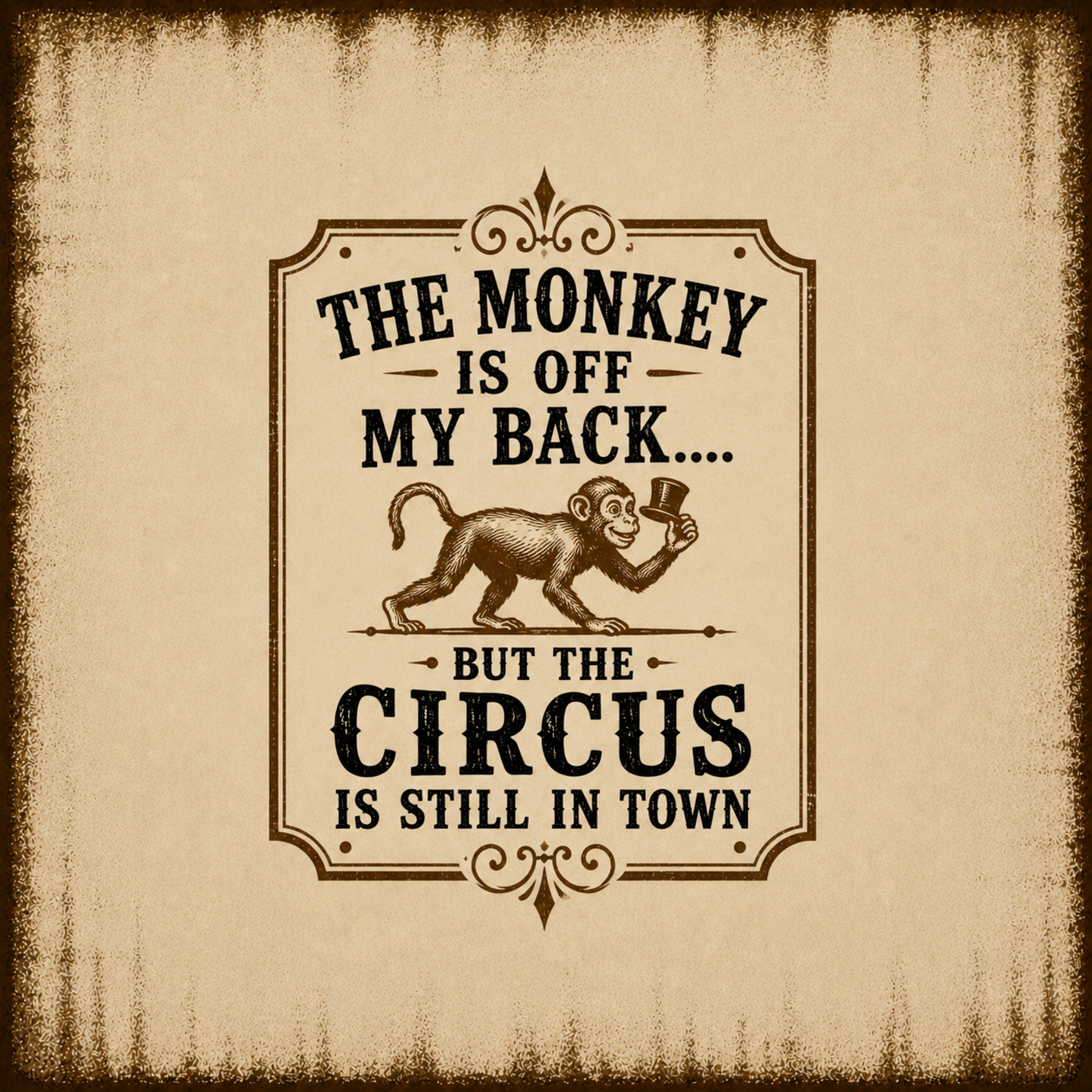 The Monkey Is Off My Back Vintage Wall Art Sober Lifestyle