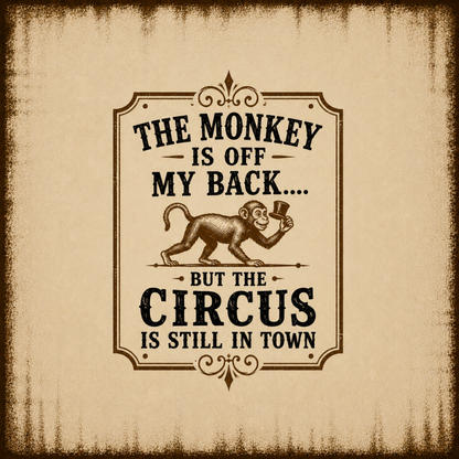The Monkey Is Off My Back Vintage Wall Art Sober Lifestyle