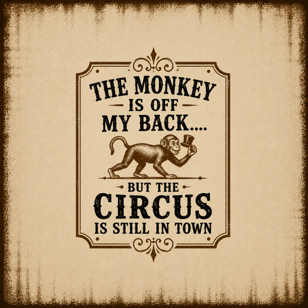 The Monkey Is Off My Back Vintage Sober Lifestyle
