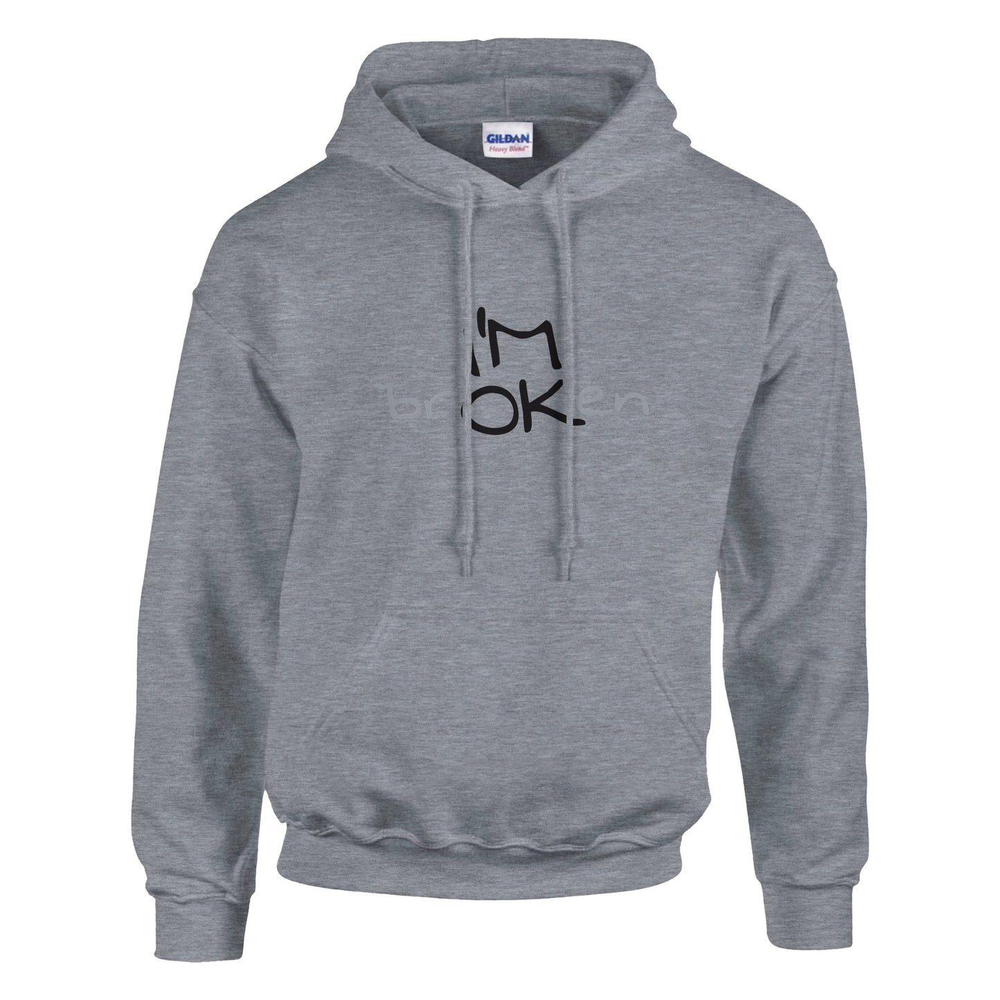 I'M brOKen Premium Sober Apparel Hoodie Sports Grey