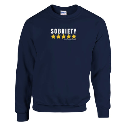 Sobriety 5 Stars Highly Recommended Premium Sober Apparel | Sweatshirt Navy