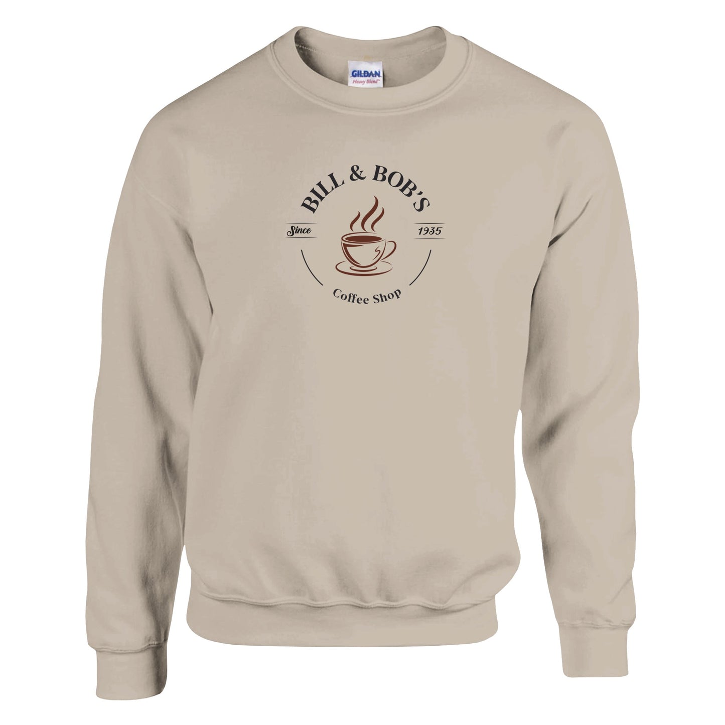 Bill & Bob's Coffee Shop Since 1935 Premium Sober Apparel | Sweatshirt Tan