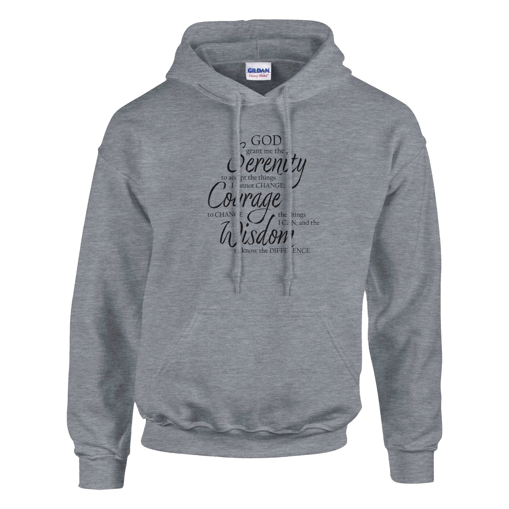 Serenity Prayer v3 Premium Sober Apparel Hoodie Sports Grey