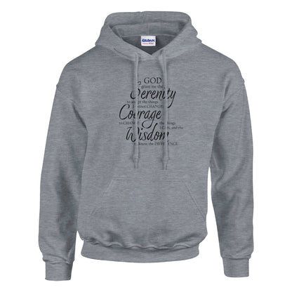 Serenity Prayer v3 Premium Sober Apparel Hoodie Sports Grey