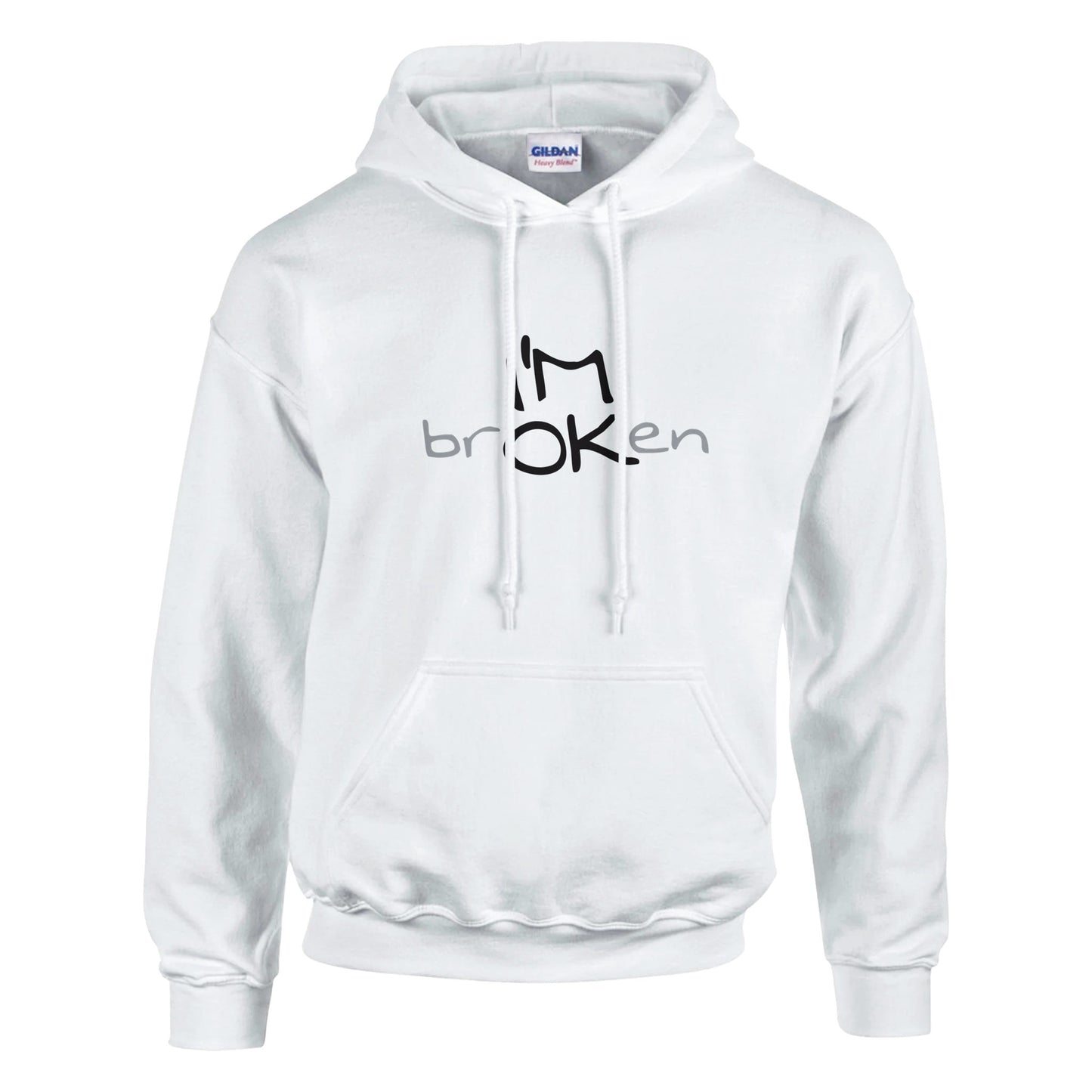 I'M brOKen Premium Sober Apparel Hoodie White