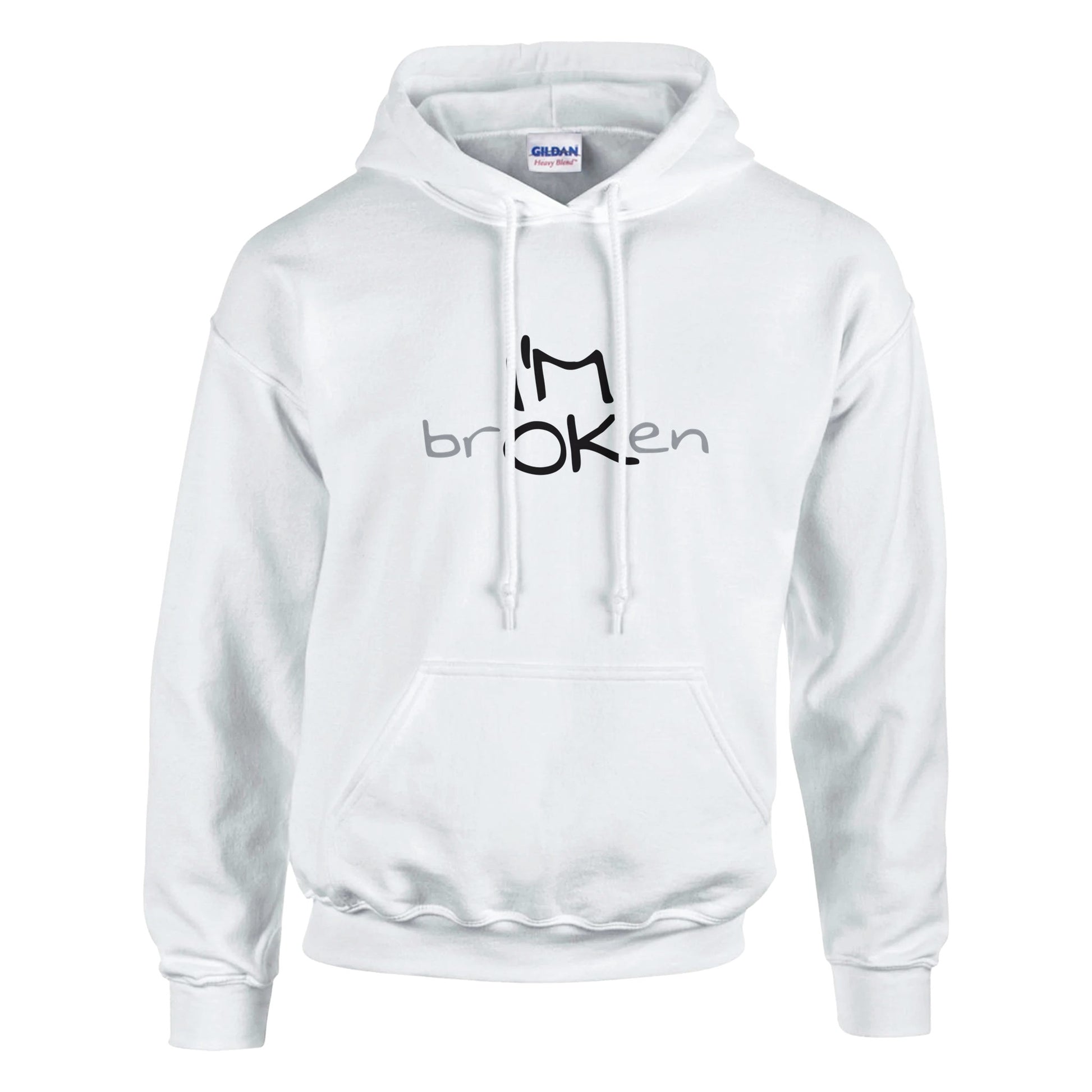 I'M brOKen Premium Sober Apparel Hoodie White