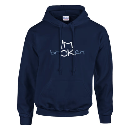 I'M brOKen Premium Sober Apparel Hoodie Navy