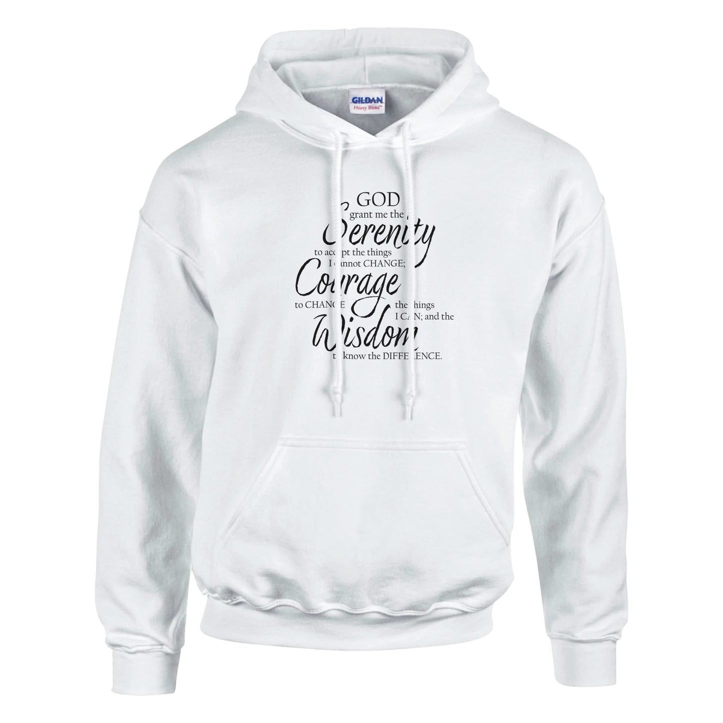 Serenity Prayer v3 Premium Sober Apparel Hoodie White
