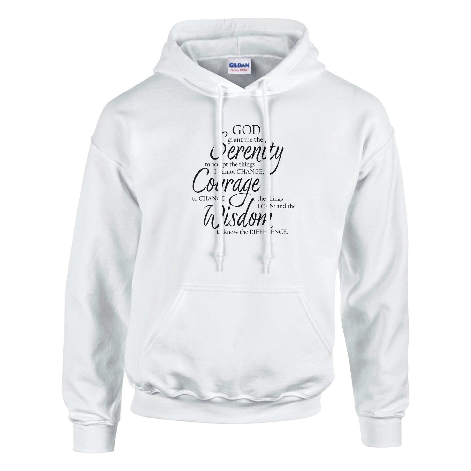 Serenity Prayer v3 Premium Sober Apparel Hoodie White