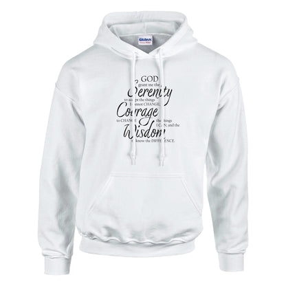 Serenity Prayer v3 Premium Sober Apparel Hoodie White