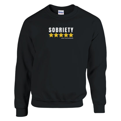Sobriety 5 Stars Highly Recommended Premium Sober Apparel | Sweatshirt Black