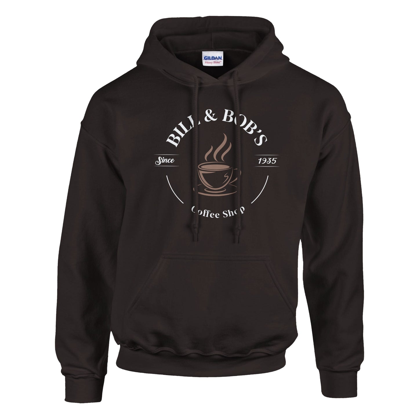 Bill & Bob's Coffee Shop Since 1935 Premium Sober Apparel | Hoodie Chocolate