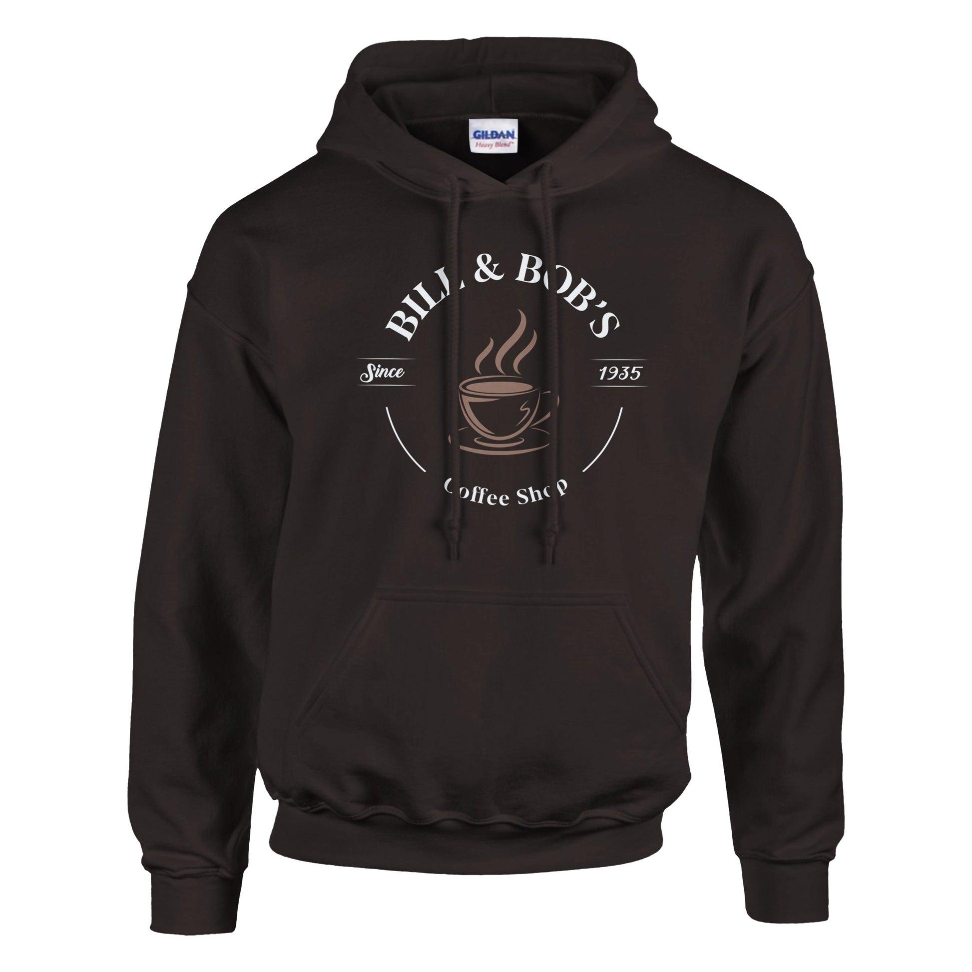 Bill & Bob's Coffee Shop Since 1935 Premium Sober Apparel | Hoodie Chocolate