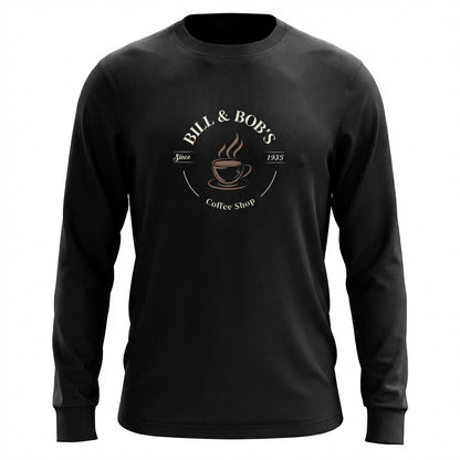 Bill & Bob's Coffee Shop Since 1935 Premium Sober Apparel | Long-sleeve Black