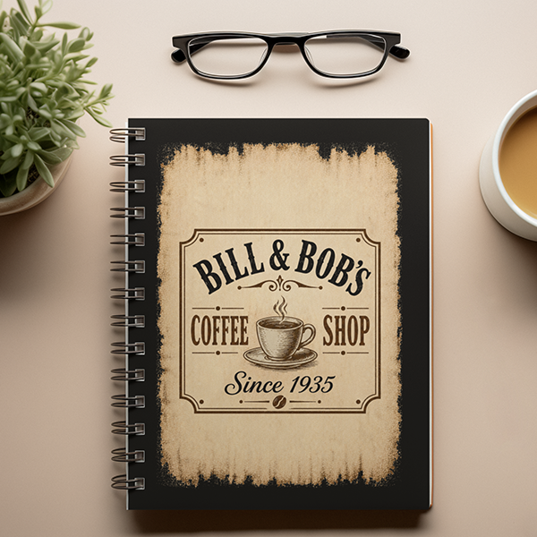 Bill & Bob's Coffee Shop Since 1935 Vintage Art Sober Lifestyle