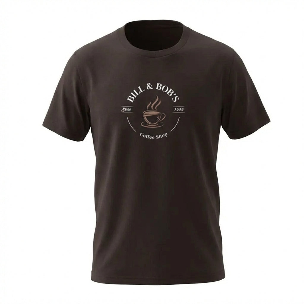 Bill & Bob's Coffee Shop Since 1935 Premium Sober Apparel | T-shirt Chocolate
