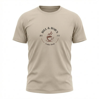 Bill & Bob's Coffee Shop Since 1935 Premium Sober Apparel | T-shirt  Tan