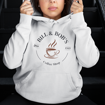 Bill & Bob's Coffee Shop Since 1935 Premium Sober Apparel | Hoodie White