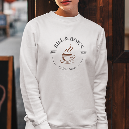 Bill & Bob's Coffee Shop Since 1935 Premium Sober Apparel | Sweatshirt White