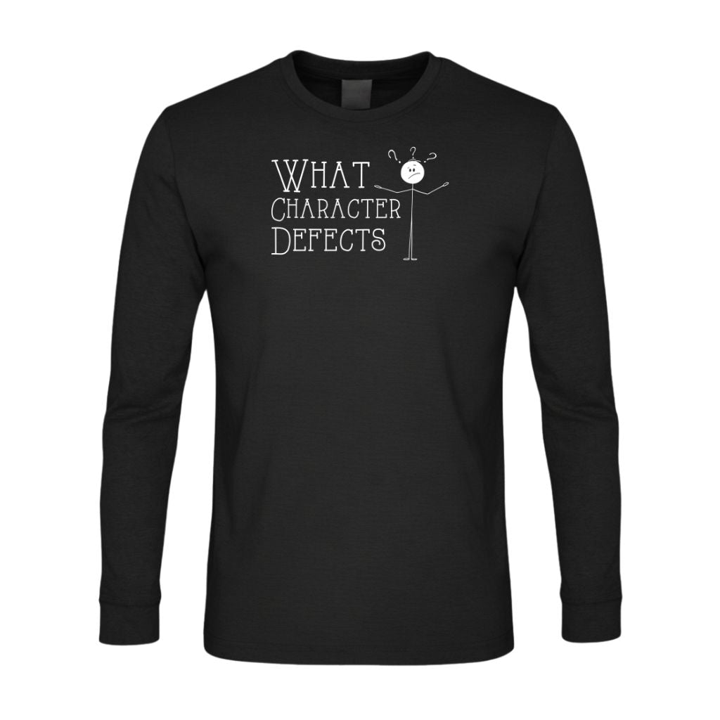 What Character Defects Premium Sober Apparel Black Long-sleeve
