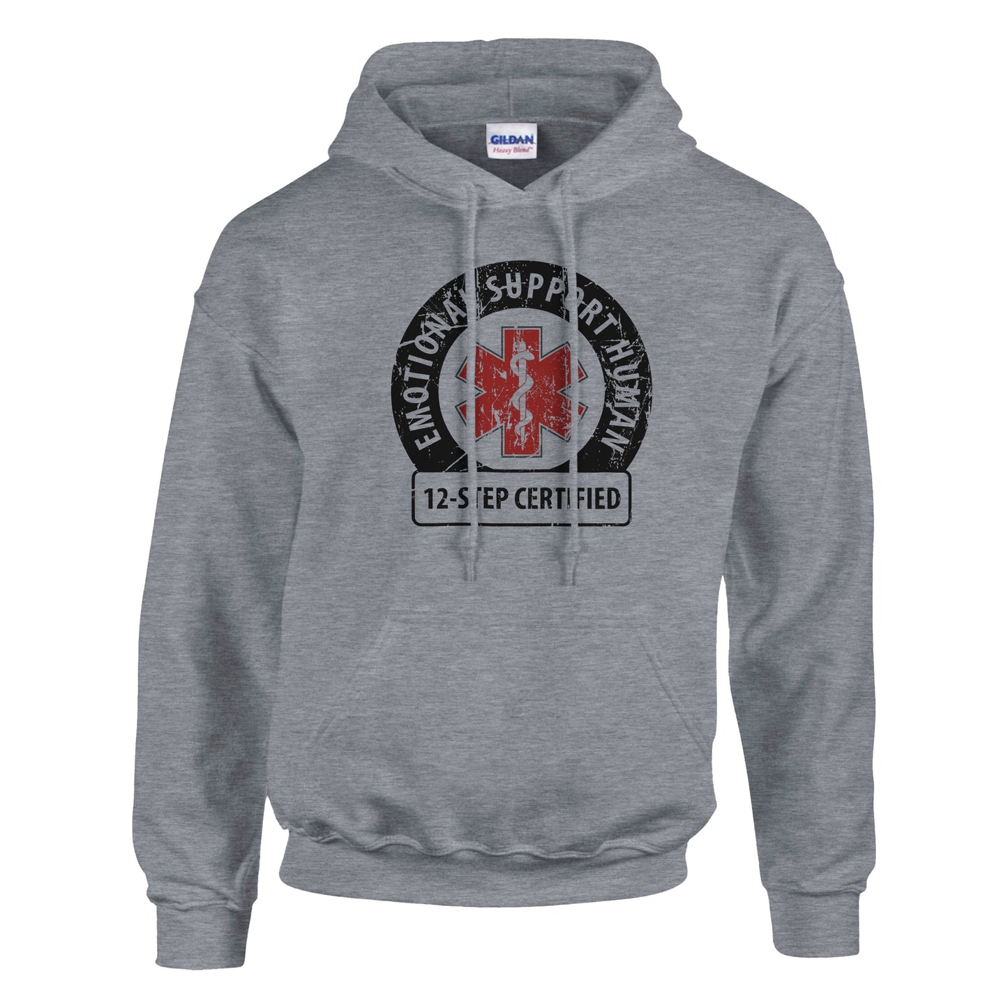 Emotional Support Human Premium Sober Apparel Sports Grey Hoodie