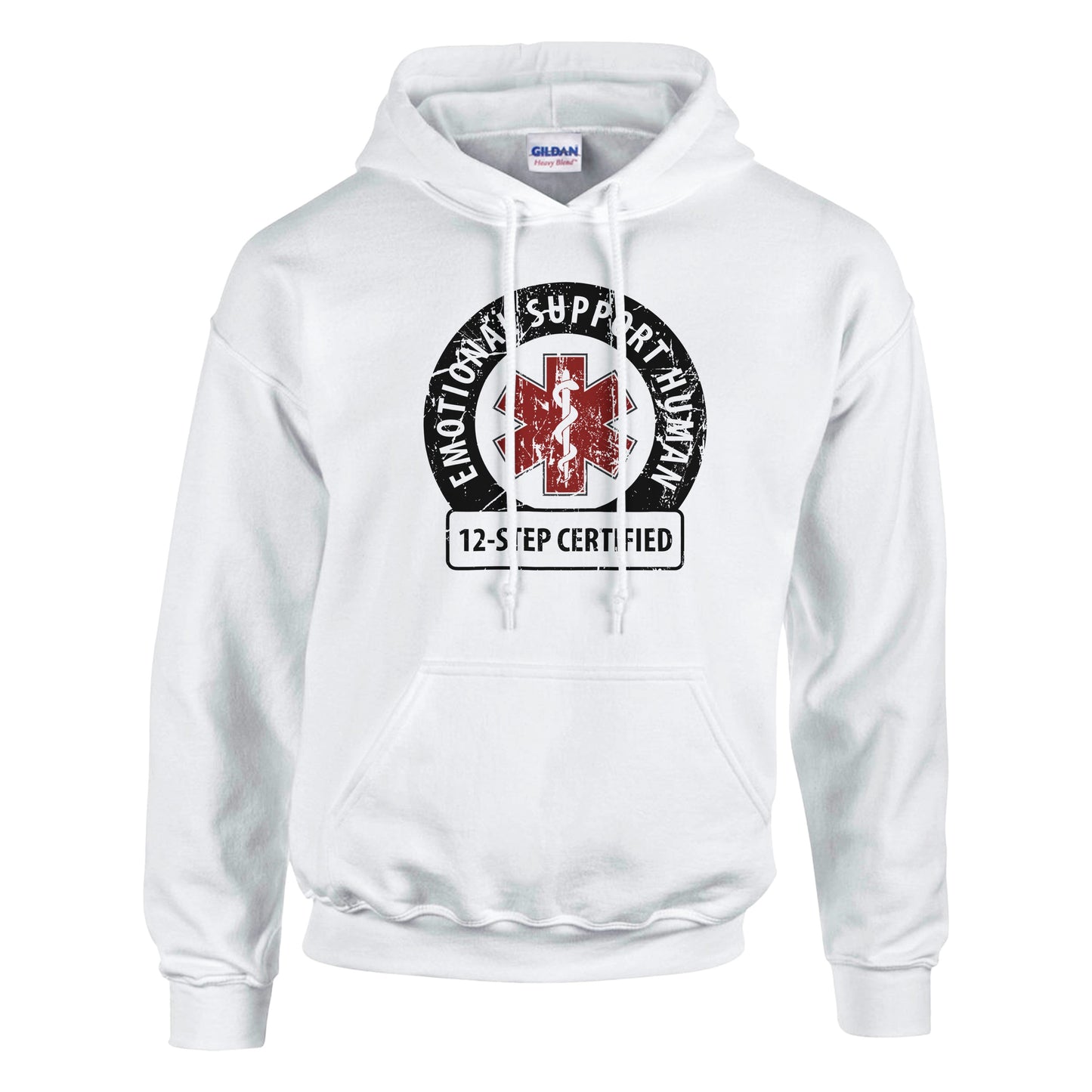 Emotional Support Human Premium Sober Apparel White Hoodie