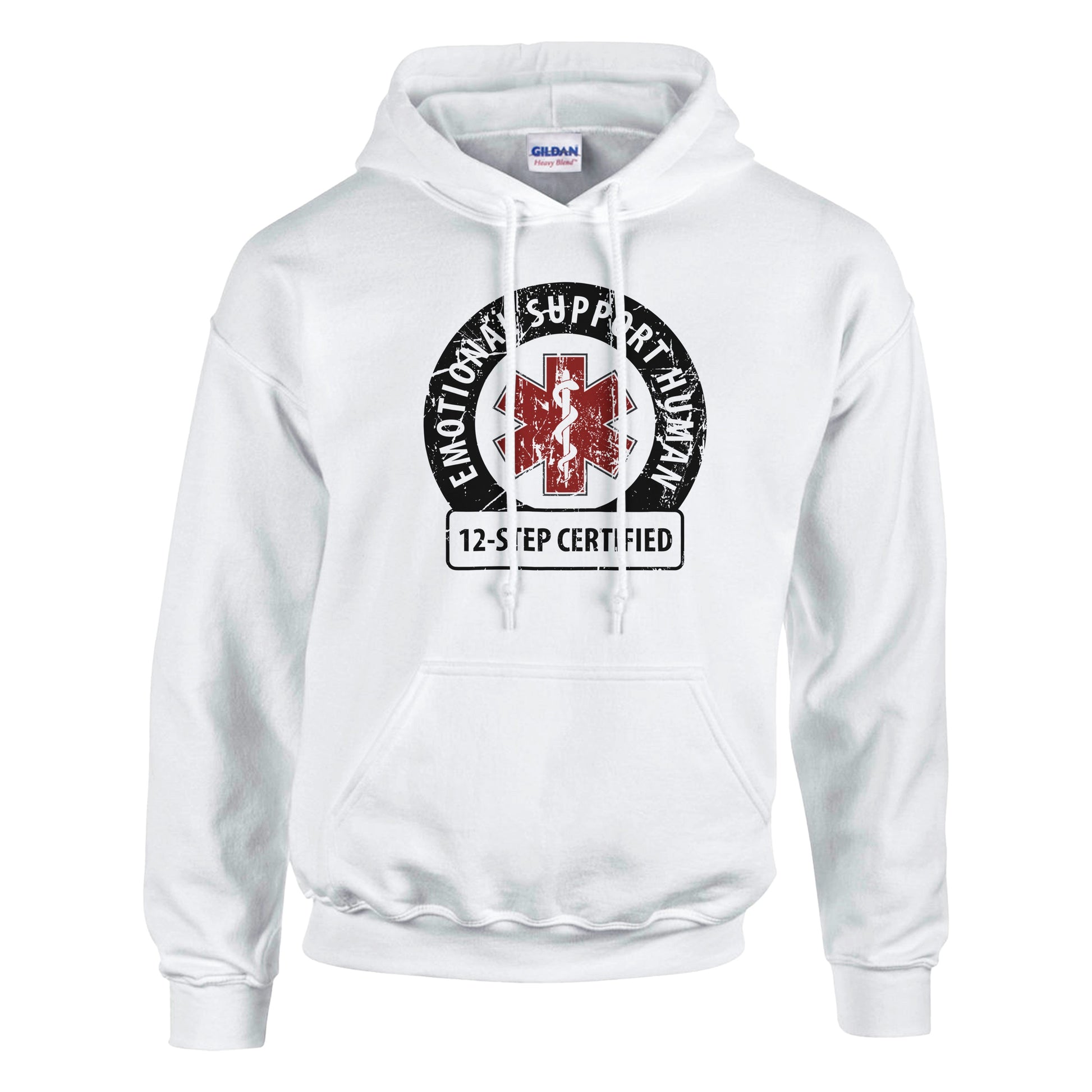 Emotional Support Human Premium Sober Apparel White Hoodie
