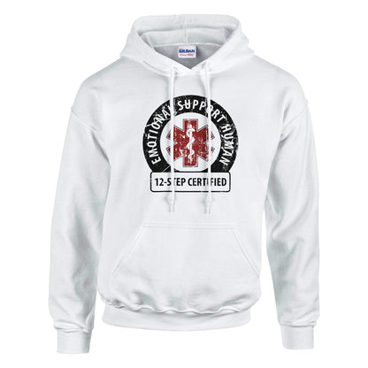 Emotional Support Human Premium Sober Apparel White Hoodie