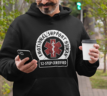 Emotional Support Human Premium Sober Apparel Black Hoodie