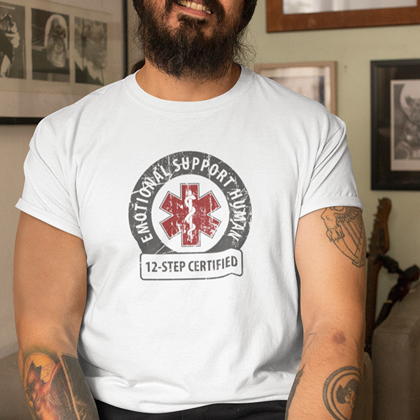 Emotional Support Human Premium Sober Apparel White T-shirt