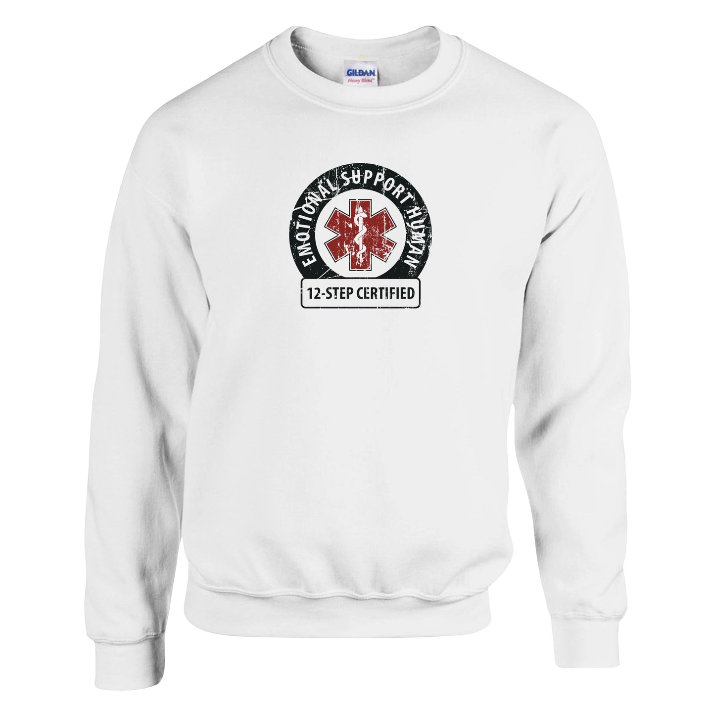 Emotional Support Human Premium Sober Apparel White Sweatshirt
