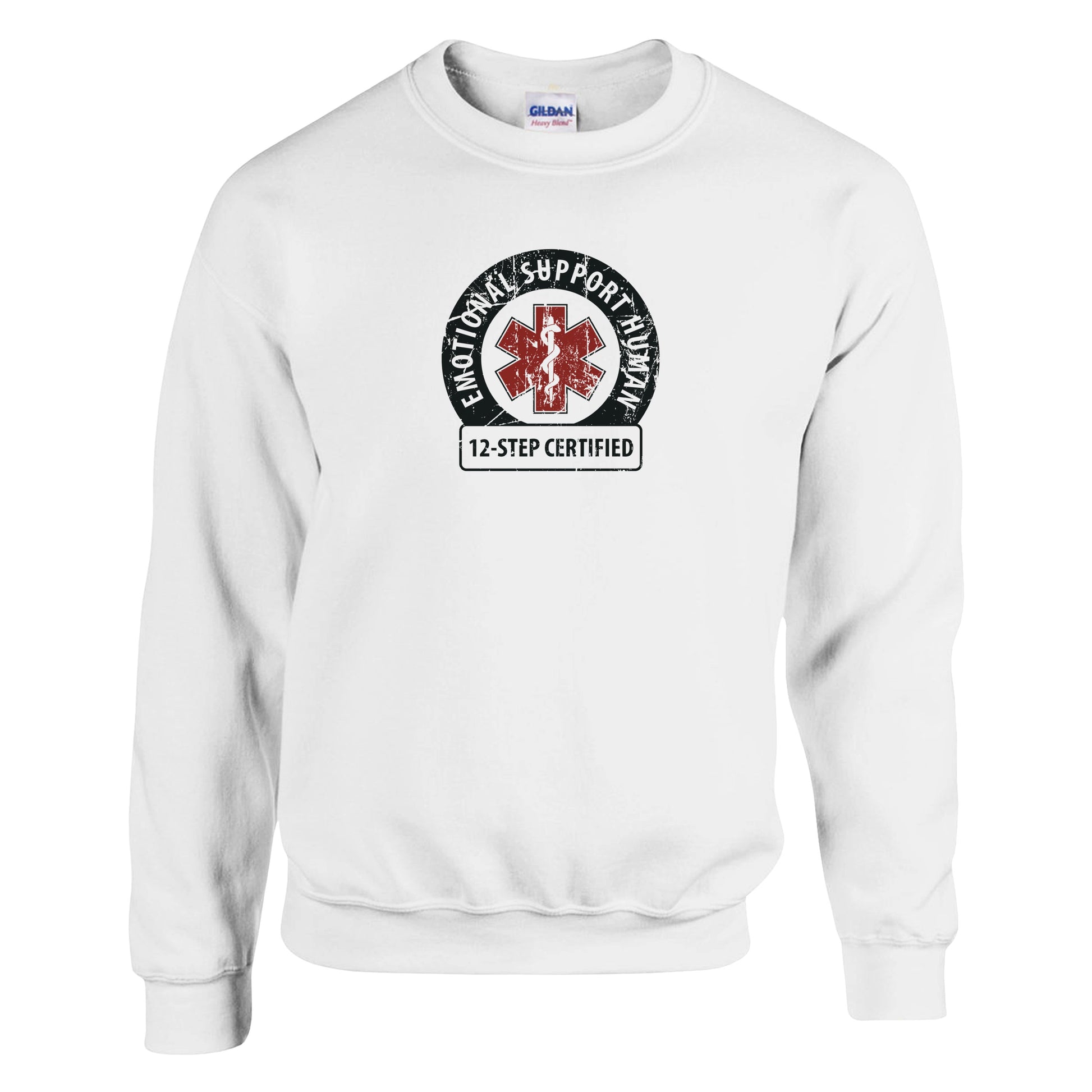 Emotional Support Human Premium Sober Apparel White Sweatshirt