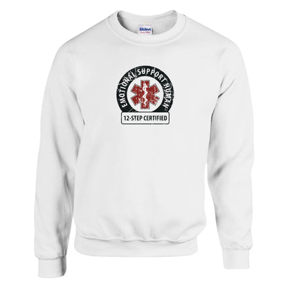 Emotional Support Human Premium Sober Apparel White Sweatshirt
