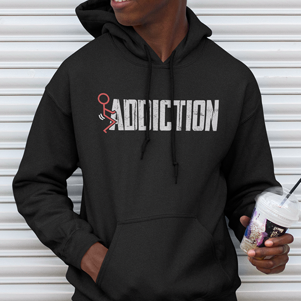Fuck Addiction Premium Sober Apparel | Hoodie Black