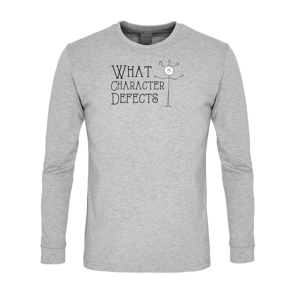 What Character Defects Premium Sober Apparel Sports Grey Long-sleeve