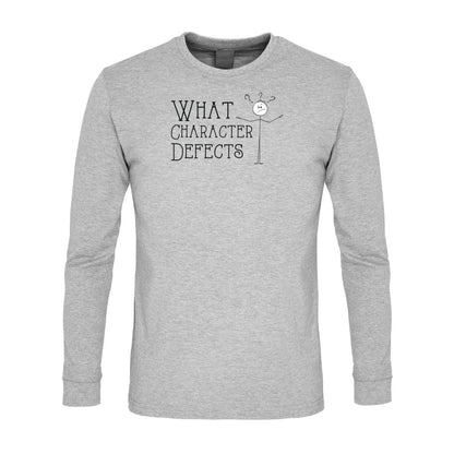 What Character Defects Premium Sober Apparel Sports Grey Long-sleeve