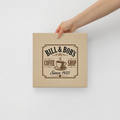 Bill & Bob's Coffee Shop Since 1935 Vintage Wall Art Sober Lifestyle