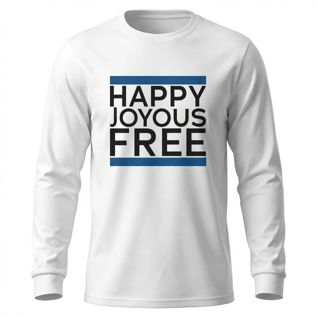 Joyous Free Premium Sober Apparel | Long-sleeve White