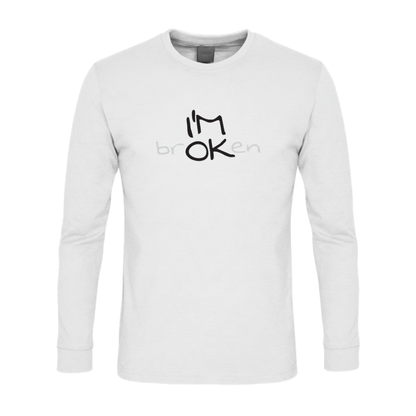 I'M brOKen Premium Sober Apparel Long-sleeve White
