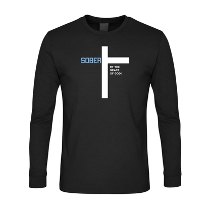 Sober By The Grace Of God Premium Sober Apparel Long-sleeve Black