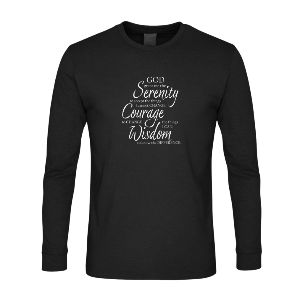Serenity Prayer v3 Premium Sober Apparel Long-sleeve Black