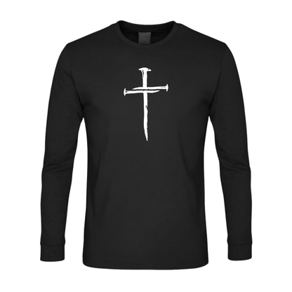 Three Nail Cross Premium Sober Apparel Long-sleeve Black